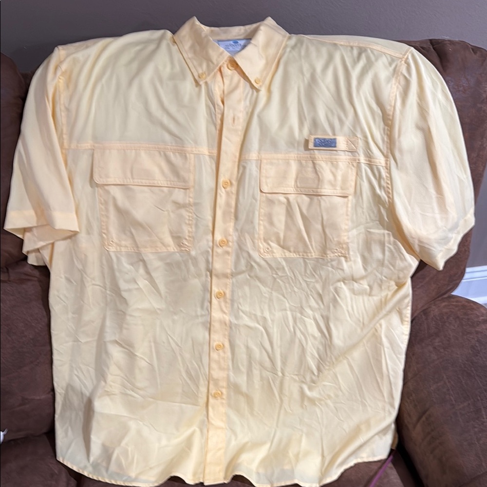 Men's Casual Yellow Button Down Shirt